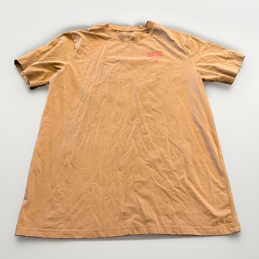 Kill Crew Mens Khaki Tan Wolves Among Sheep Graphic Tee Shirt Sleeve T-Shirt L